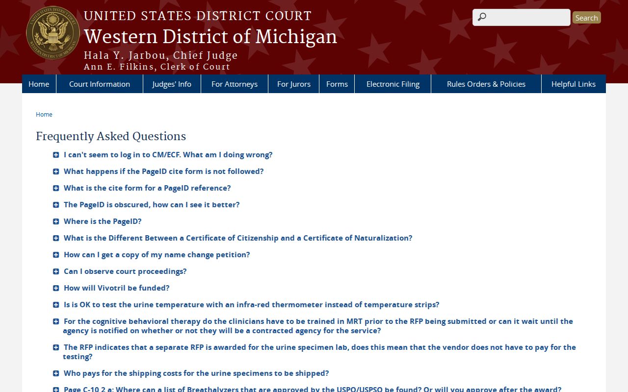 Ionia County court records federal Western District route